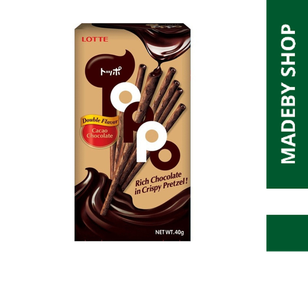 LOTTE TOPPO STIK RASA COKLAT KEMASAN BOX-40GR