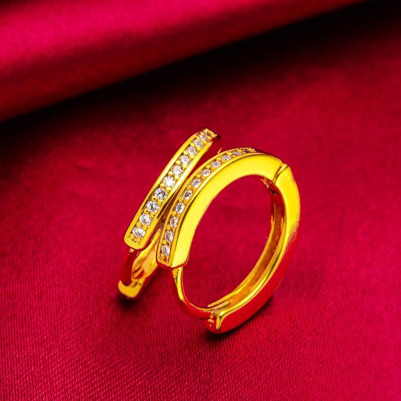 Anting-anting berlapis emas kuningan emas pasir Vietnam anting-anting wanita imitasi emas perhiasan 