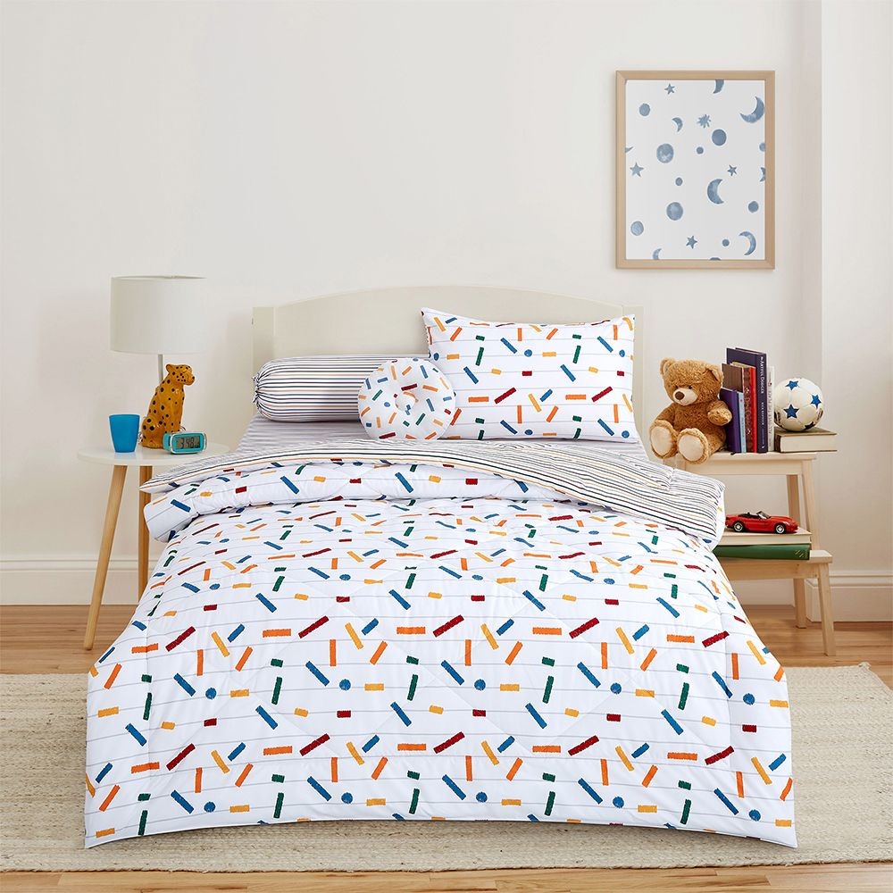 Informa Set Seprai Anak Microfiber Sprinkle - Putih Seprei Anak Sprei Anak Bed Sheet Anak Sheet Set 