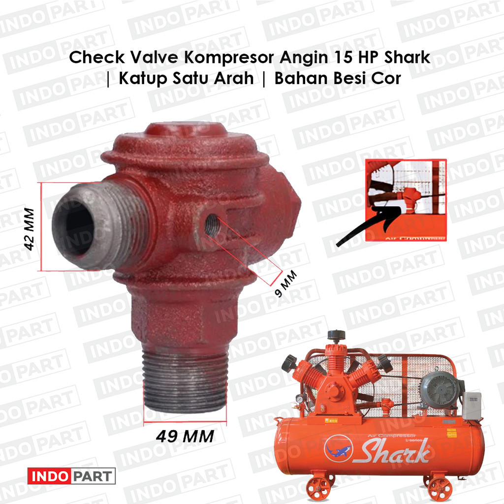 Check Valve Kompresor Shark 15 HP | Klep Tangki | Katup Satu Arah Kompresor Angin