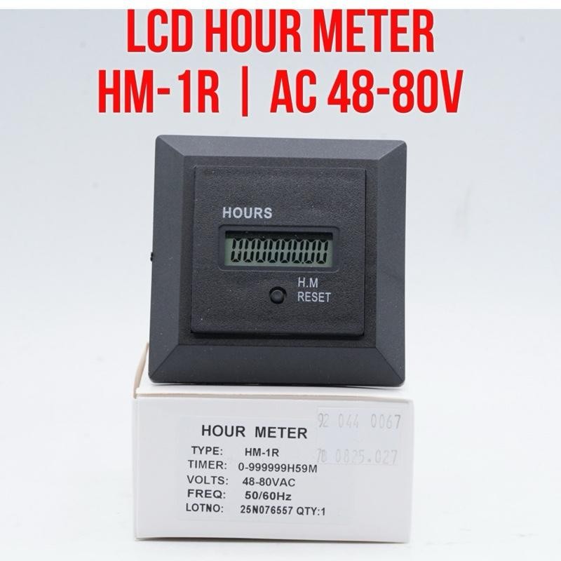 DRIV HM-1D LCD Hour Meter HM-1D-R AC 48V - 80V HourMeter 50/60Hz Frequency With Reset Button Digital