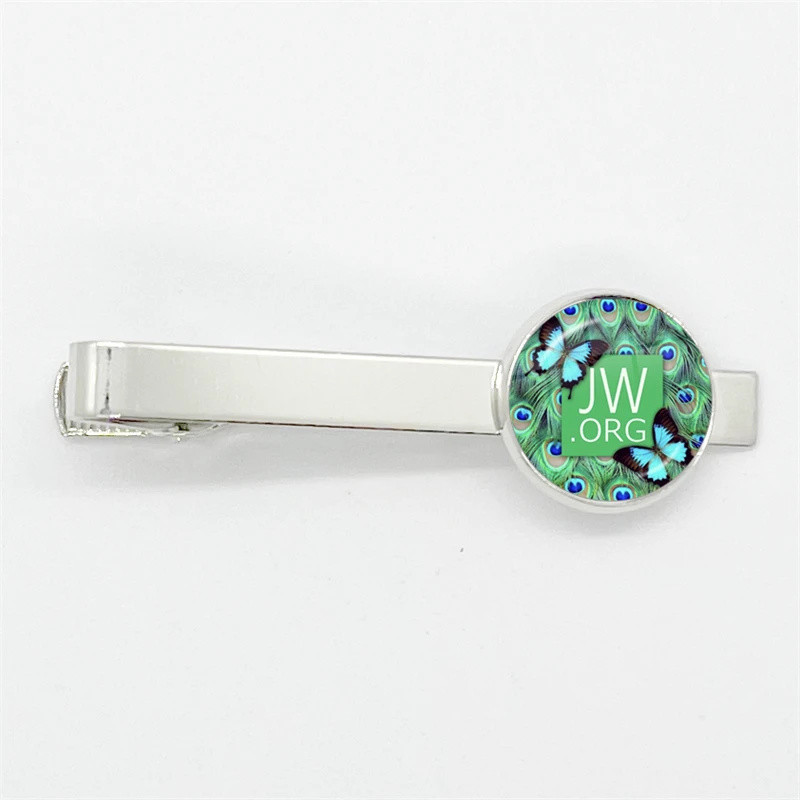 New Steampunk Jehovah's Witnesses Tie Clip JW.ORG High Quality Clip Round Handmade Jewelry Glass Gem