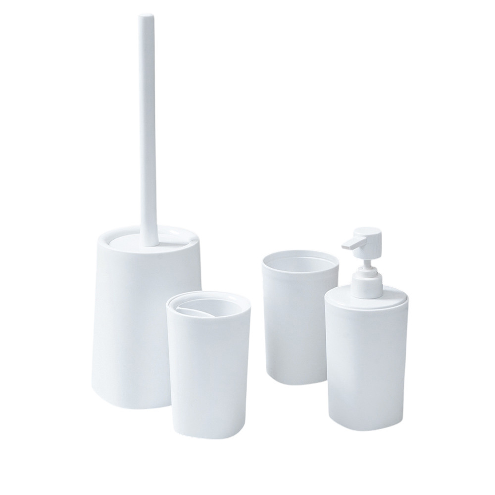 Informa Set 4 Pcs Cilia Perlengkapan Kamar Mandi - Putih Liquid Soap Shampoo Dispenser Set Aksesoris