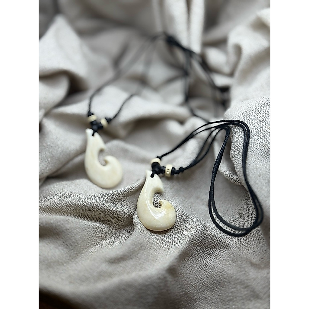 Kalung Tulang Kerbau Motif Ukir K9