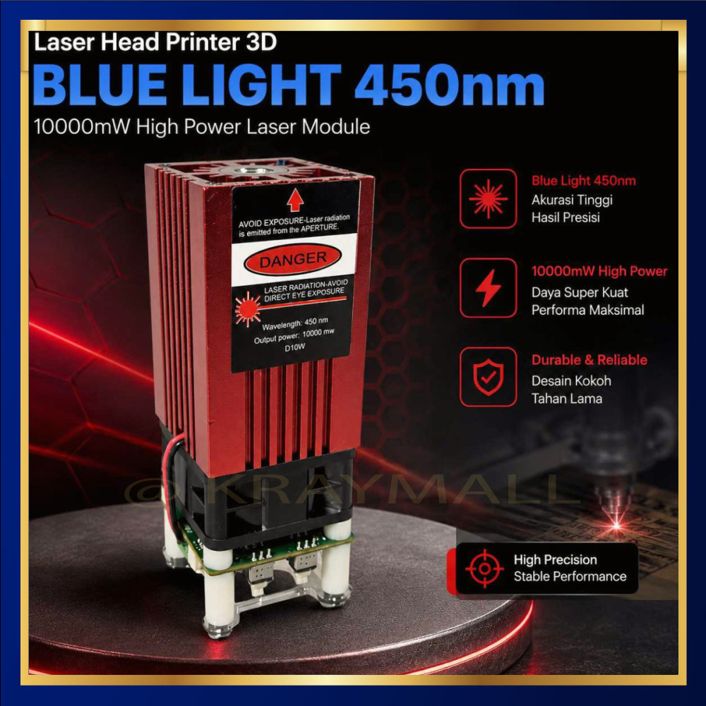 Modul Laser Head CNC Cutting Engraving Blue Light 10000mW - D10W