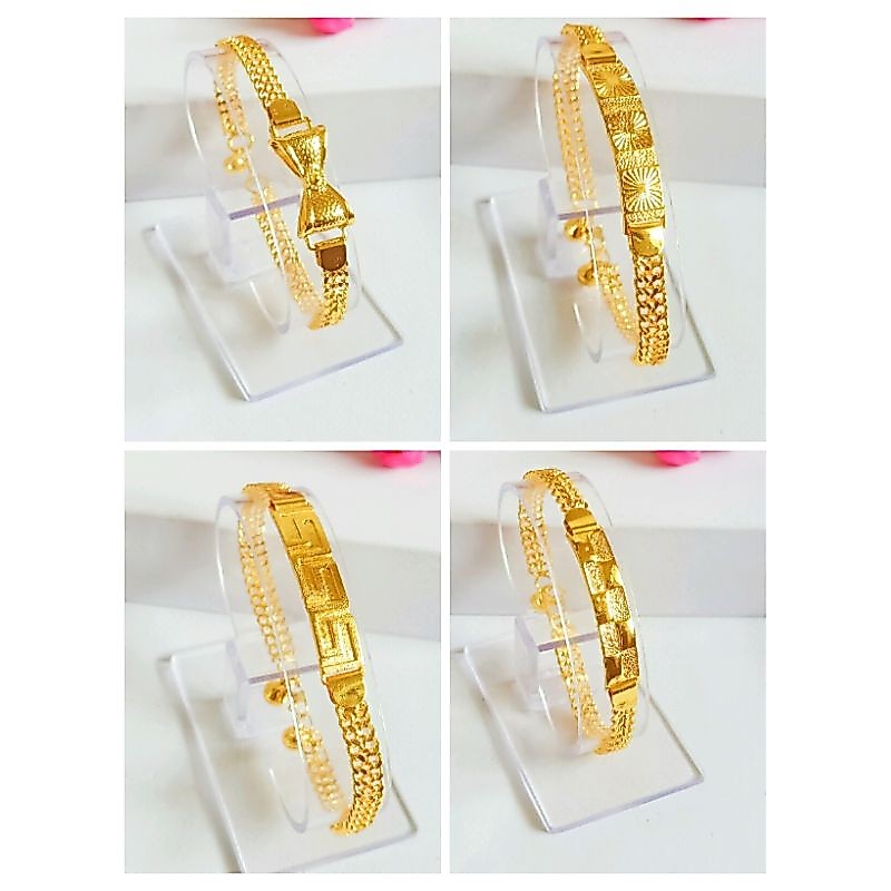 Gelang wanita/gelang tiker/model terbaru/gelang perhiasan lapis emas