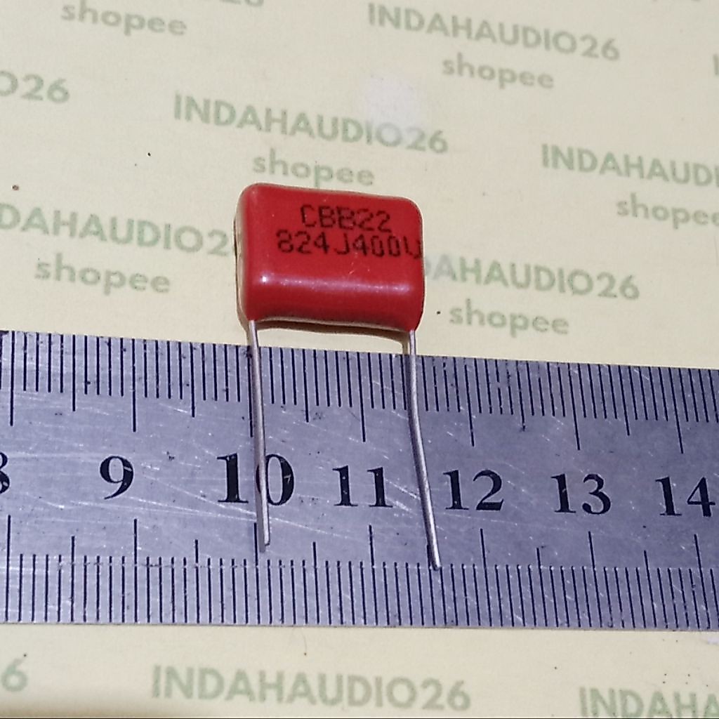 CBB22 824J400V 15mm 824 820nf 820n 400v merah kapasitor milar 824j mylar capacitor 820 n nf 400V