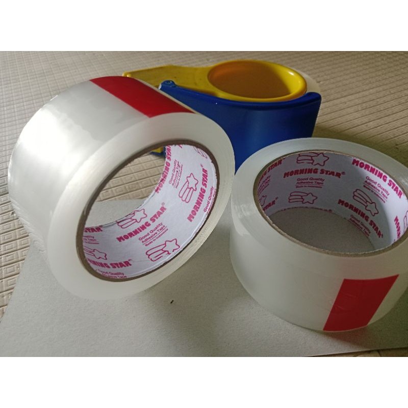 Morning Star. 2 Inci 48 mm 100 Yard. Lakban, Isolasi, Perekat, Solasi. Warna Bening | Percetakan Der