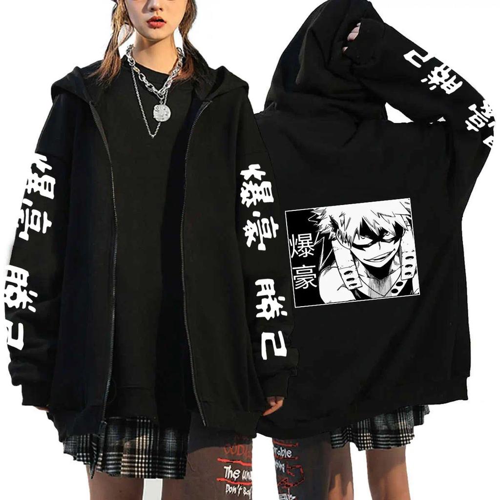 JAKET HOODIE My Hero Academia Bakugo Hawks Katsuki Bakugou KIRISHIMA Anime Zip Up Hoodie