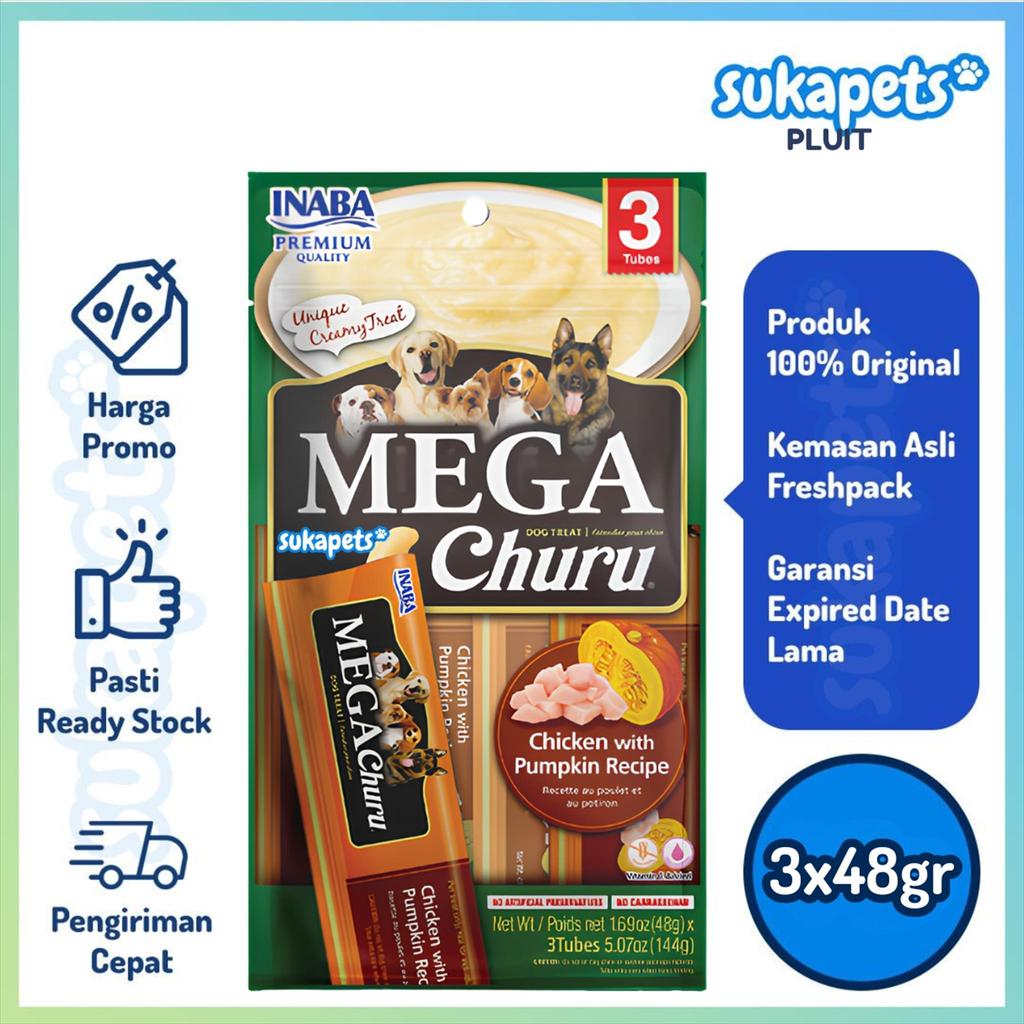 Ciao Inaba Dog Mega Churu Chicken with Pumpkin Recipe 3x48gr