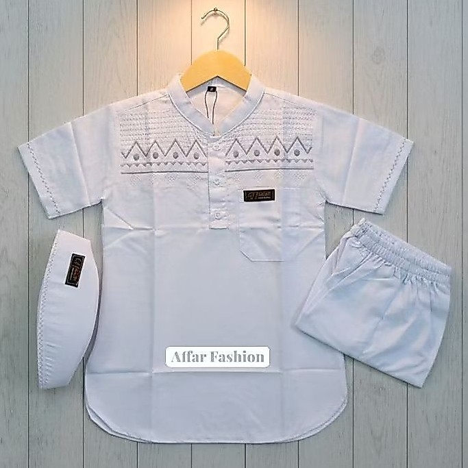 koko putih anak laki laki setelan kurta putih anak