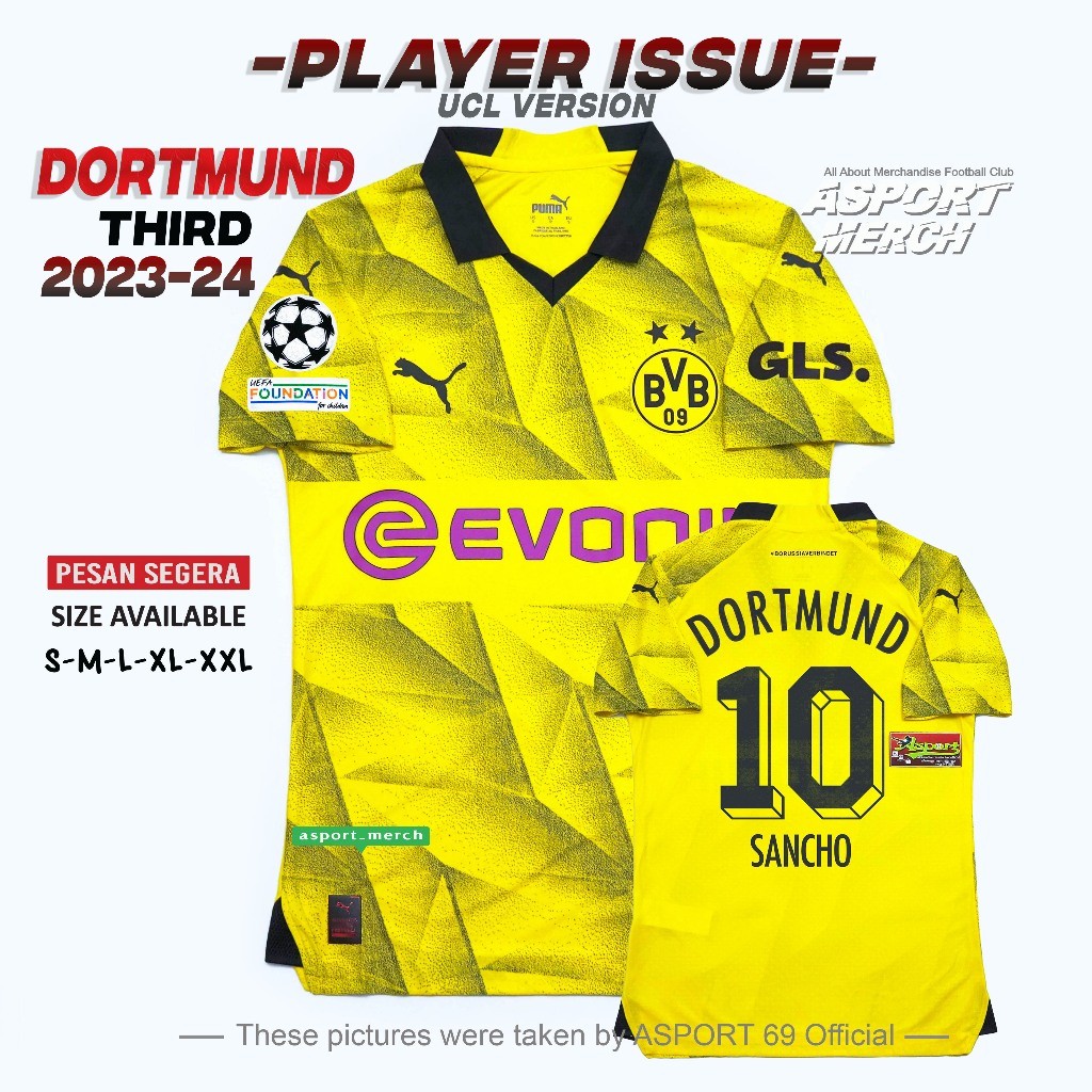 PLAYER ISSUE JERSEY BOLA DORTMUND 3RD  2023 2024 PLAYER ISSUE JERSEY DORTMUND THIRD 3RD PI 23 24 PRE