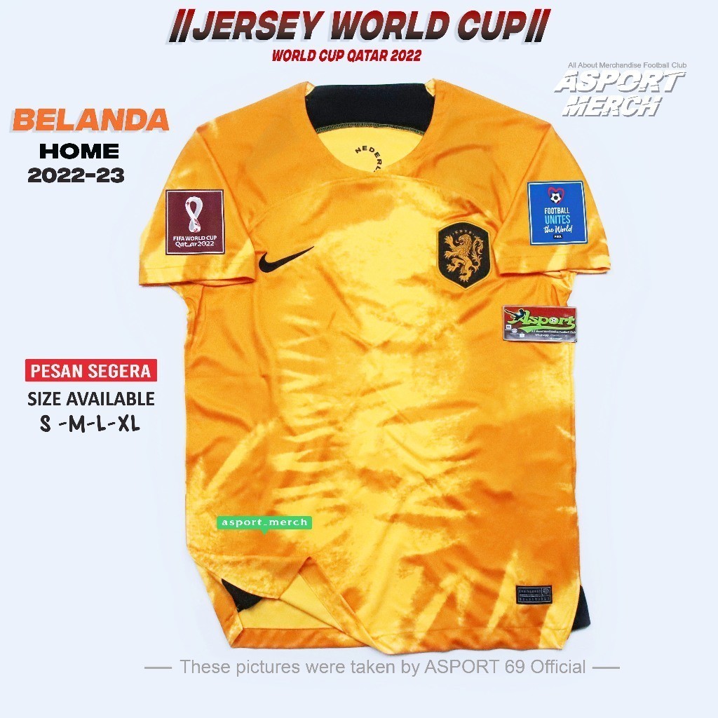 JERSEY BELANDA HOME 2022 2023 WORLDCUP NETHERLANDS 22 PILDUN FANS VERSION