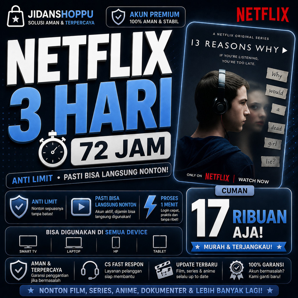 [NFX] NETFLIX 3 HARI [72 JAM] ‼️ PRIVATE PROFILE ANTI LIMIT ‼️ AKTIF 7/24‼️ FAST RESPON 24 JAM ‼️BY 