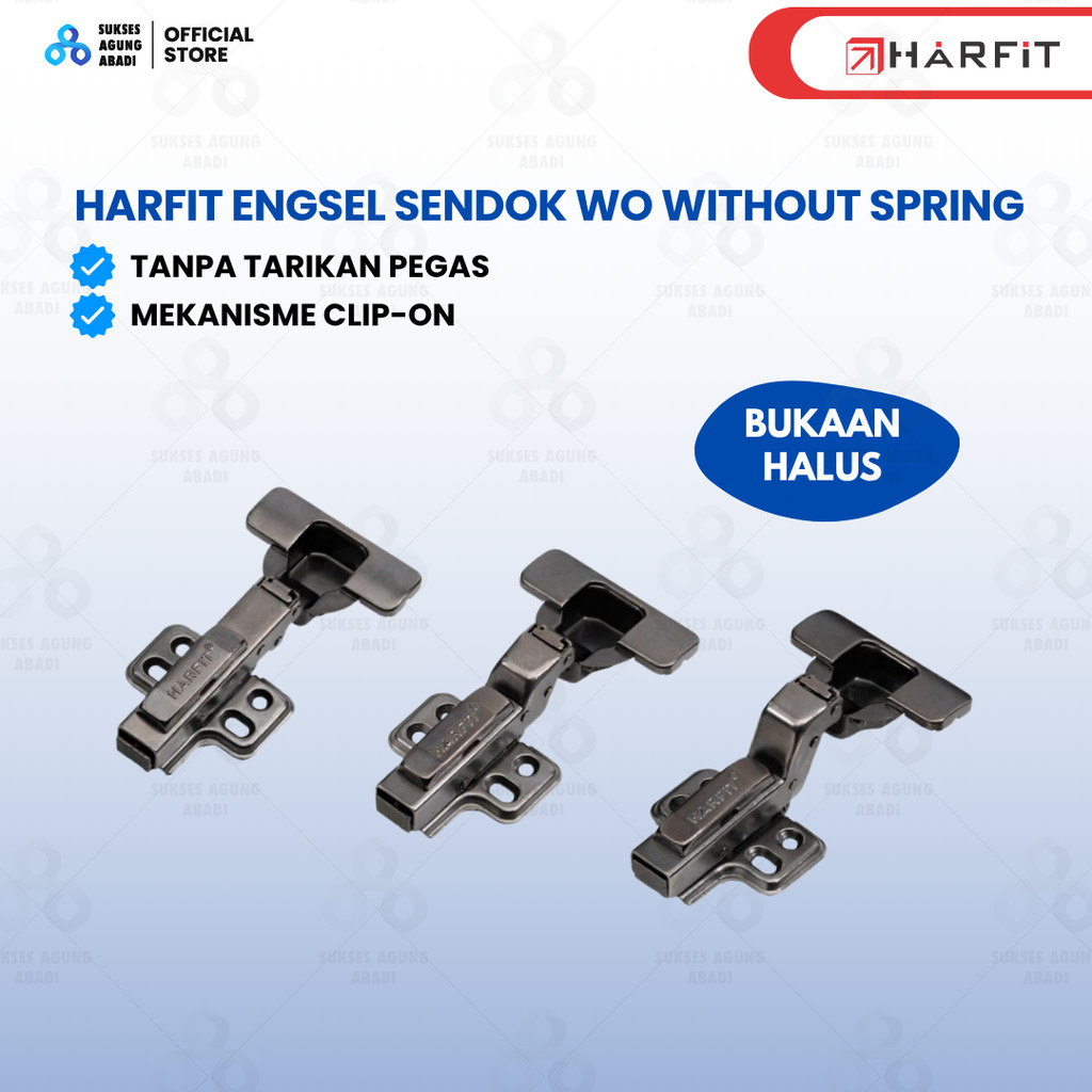 Engsel Sendok Harfit WO (Without Spring) - Engsel Pintu Lemari Push-to-Open