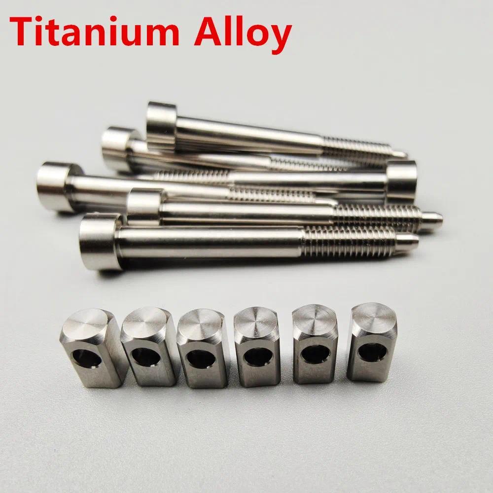 1 Set Sistem Tremologi Gitar Listrik Jembatan Titanium Alloy String Lock Screws / Saddle Insert Blok