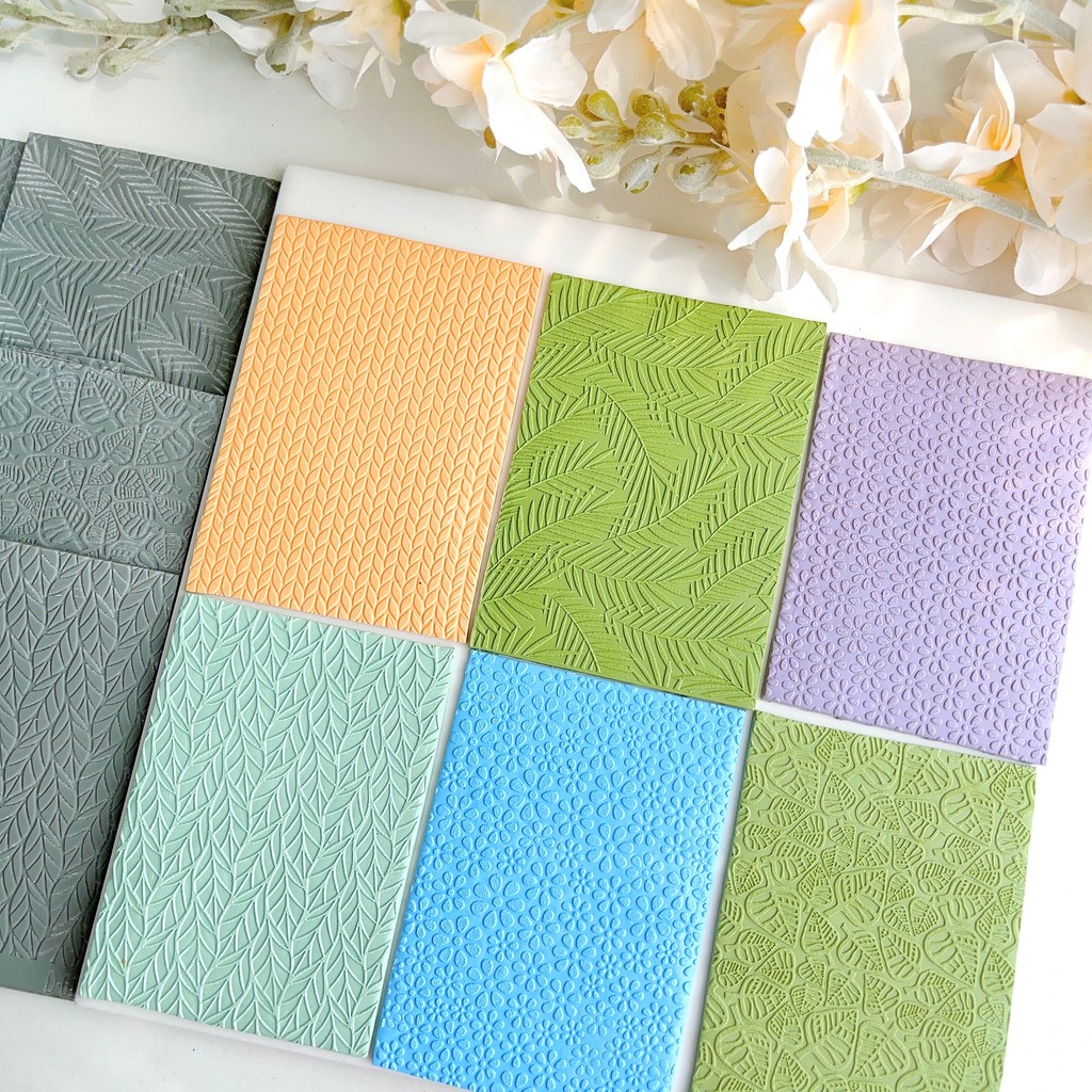 

Texture Polymer Clay Mat Simple Texture Sheet Silicone Mold for DIY Earring Jewelry Soft Pottery Earrings Polymer Clay Cutter