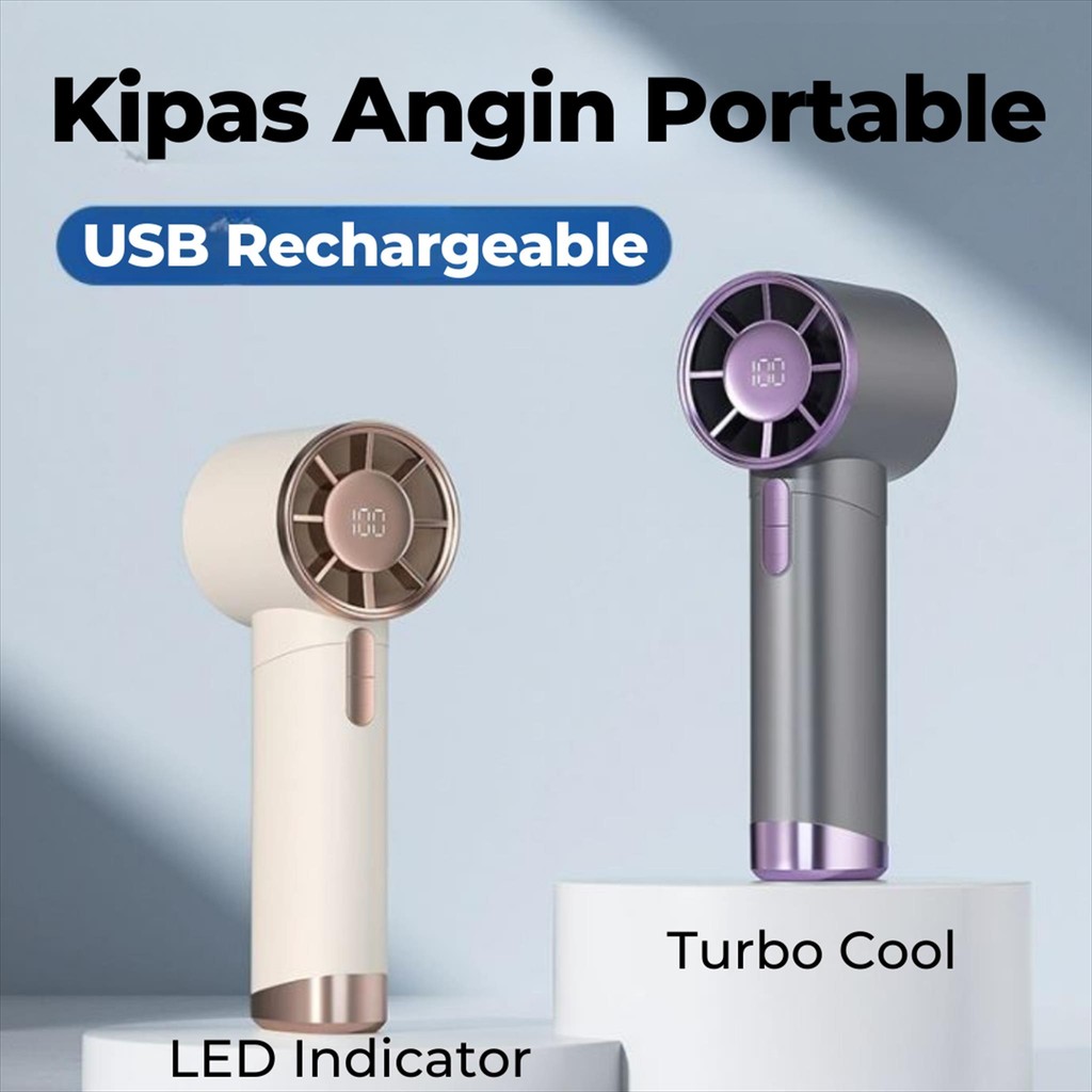 Kipas Angin LED - Kipas Angin Turbo - Kipas Angin Portable - Kipas Angin Tangan - Portable Mini Fan 