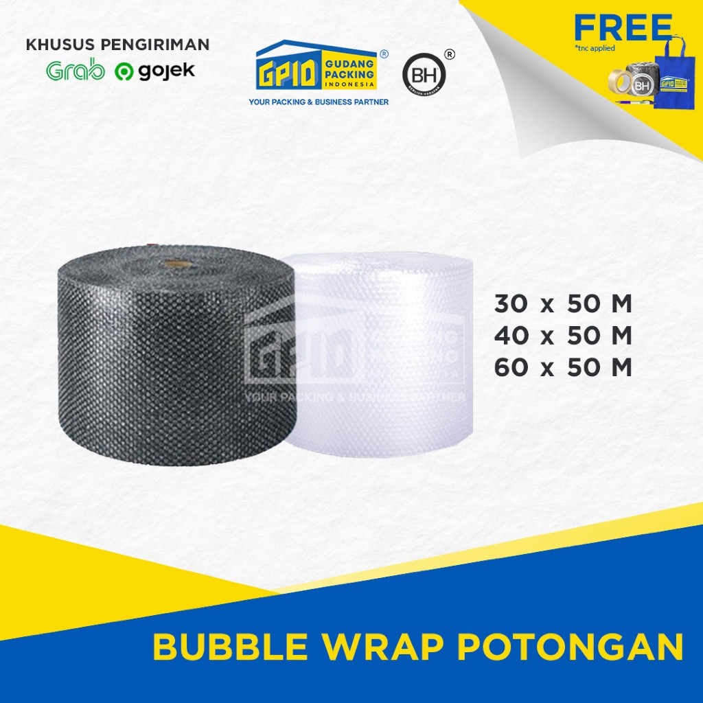 

(GOSEND/GRAB) Bubble Wrap Eceran Tinggi / Lebar (25-100 cm) x 50 m