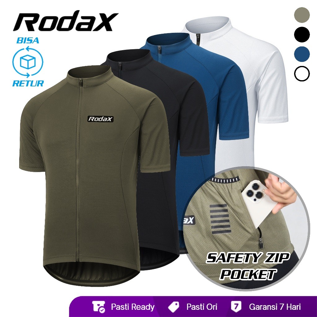 RodaX Cadet Jersey 3+1 Pocket Zipper Cycling Jersey Professional Breathable Jersey Roadbike Polos Sh