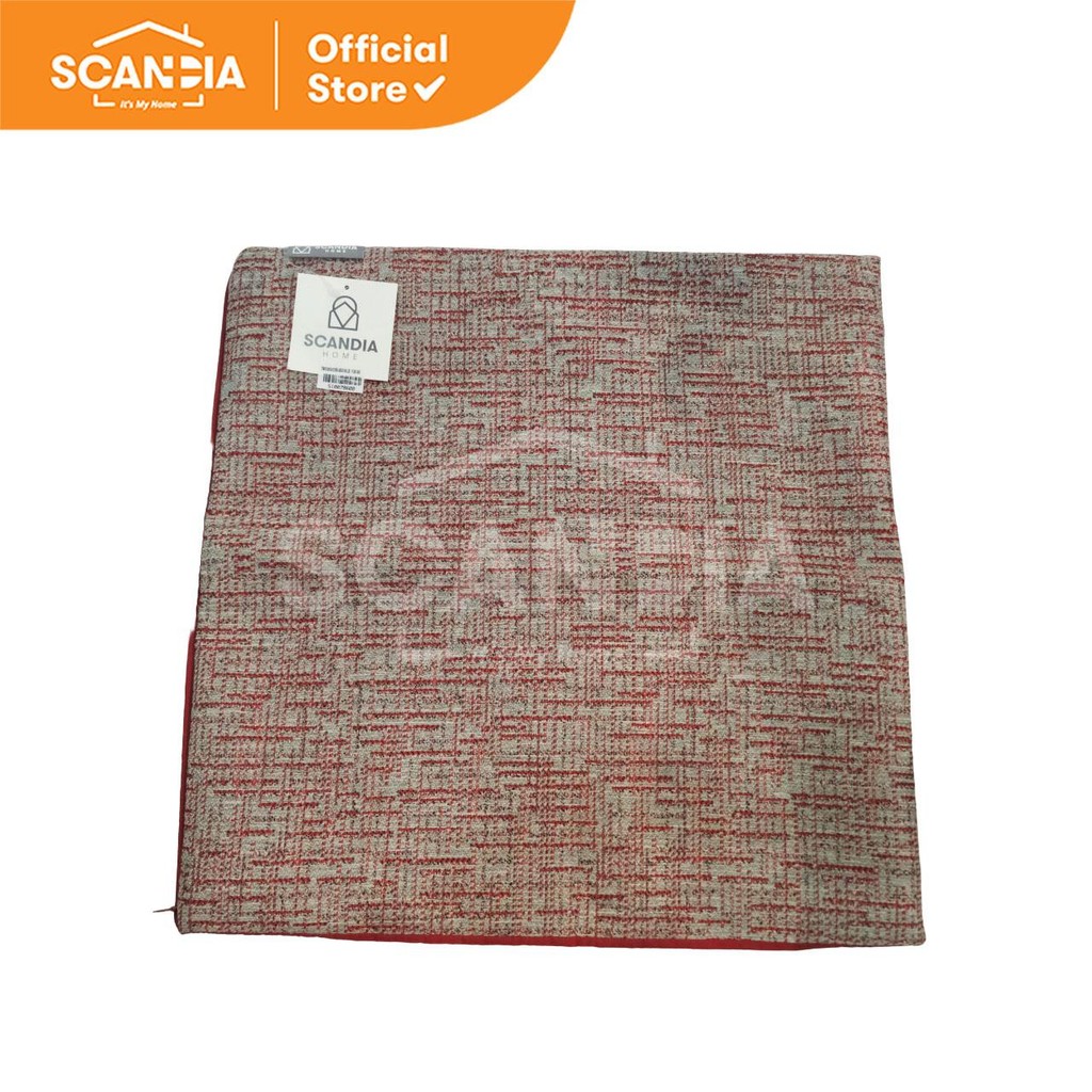 SCANDIA Tfm Cushion Cover 45x45Cm Lux Plaid Red - Bantal Nyaman Modern Sarung Bantal Dekorasi Ruanga