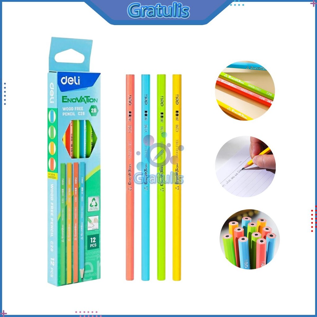 

PENSIL 2B ENOVATION DELI [12 PCS] / ALAT TULIS SEKOLAH / PINSIL PENGSIL PINGSIL 2 B 1 PAK