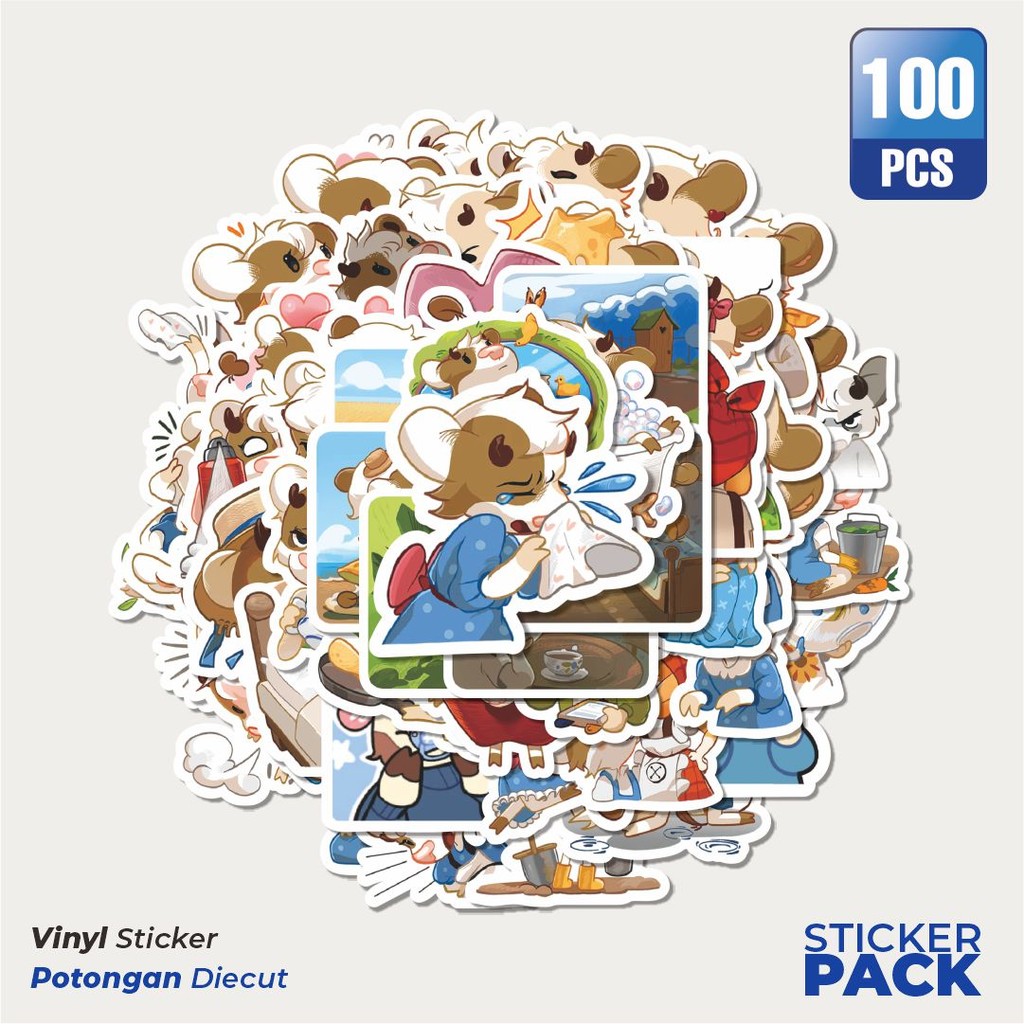 

Stiker Vinyl Stiker Kartun Funny Little Cow Waterproof Aesthetic- Untuk Laptop, Motor, dan Helm - Paper Stationery Pack