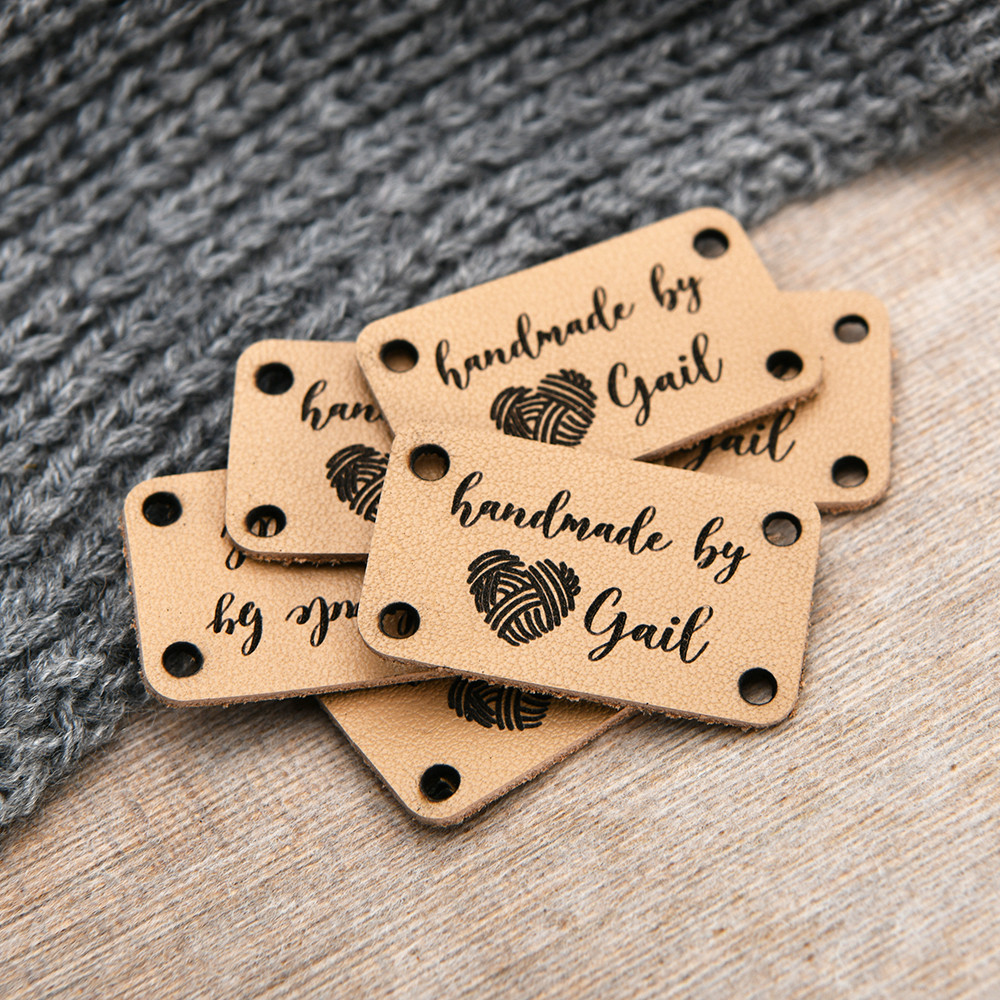 

20x35mm Custom Laser Engraved Leather Tags for Apparel, DIY Crafts, Gifts - 1mm Eco-Friendly Genuine Leather ( Multi Sizes)