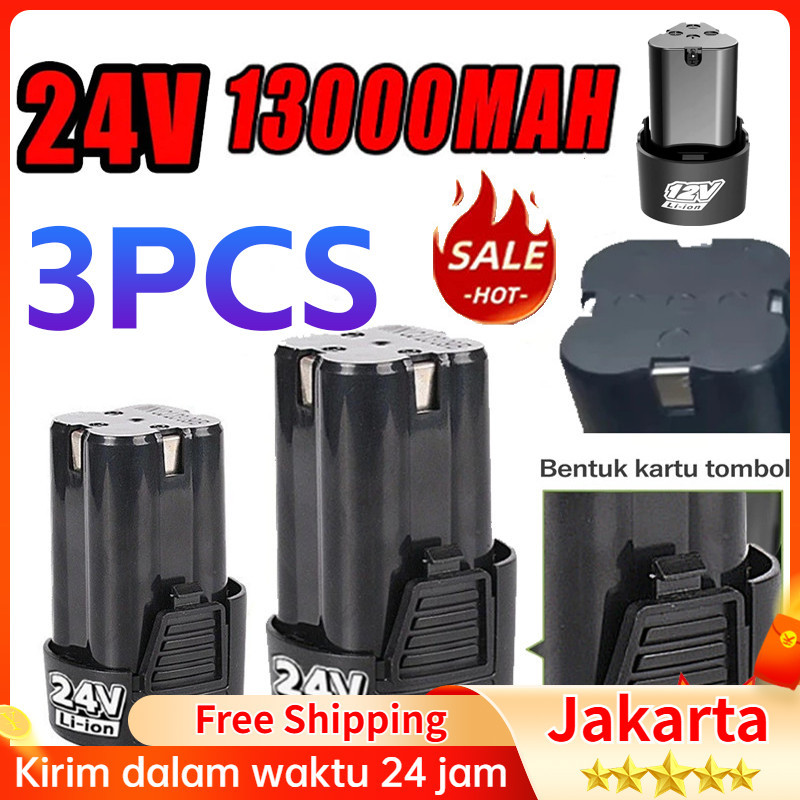 BATERAI BOR CAS 24V Baterai 13000mah Baterai bor tanpa kabel 12v Baterai Ori batrei 12v 24volt bor c