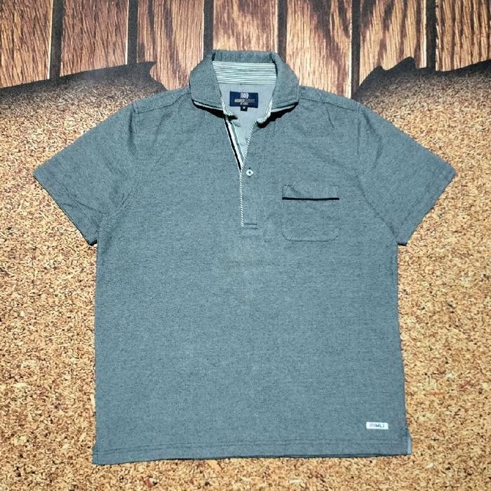 kaos polo shirt pria MICHIKO LONDON kaos kerah abu2 polos size M