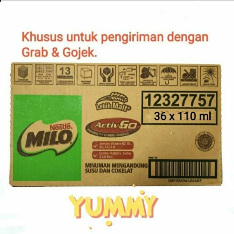 

[per Carton] milo UHT 110 ml | dus isi 36 pcs