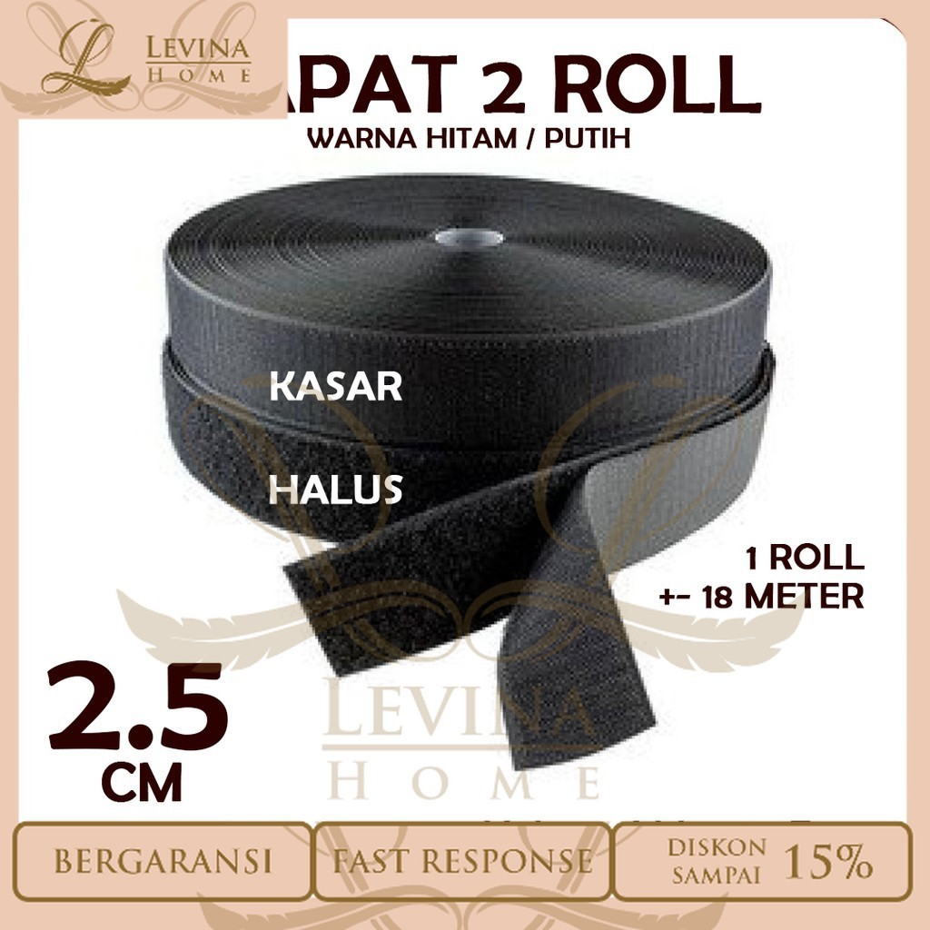 

VELCRO 2,5 CM MAGIC TAPE KASAR HALUS 18 METER – Levina Home