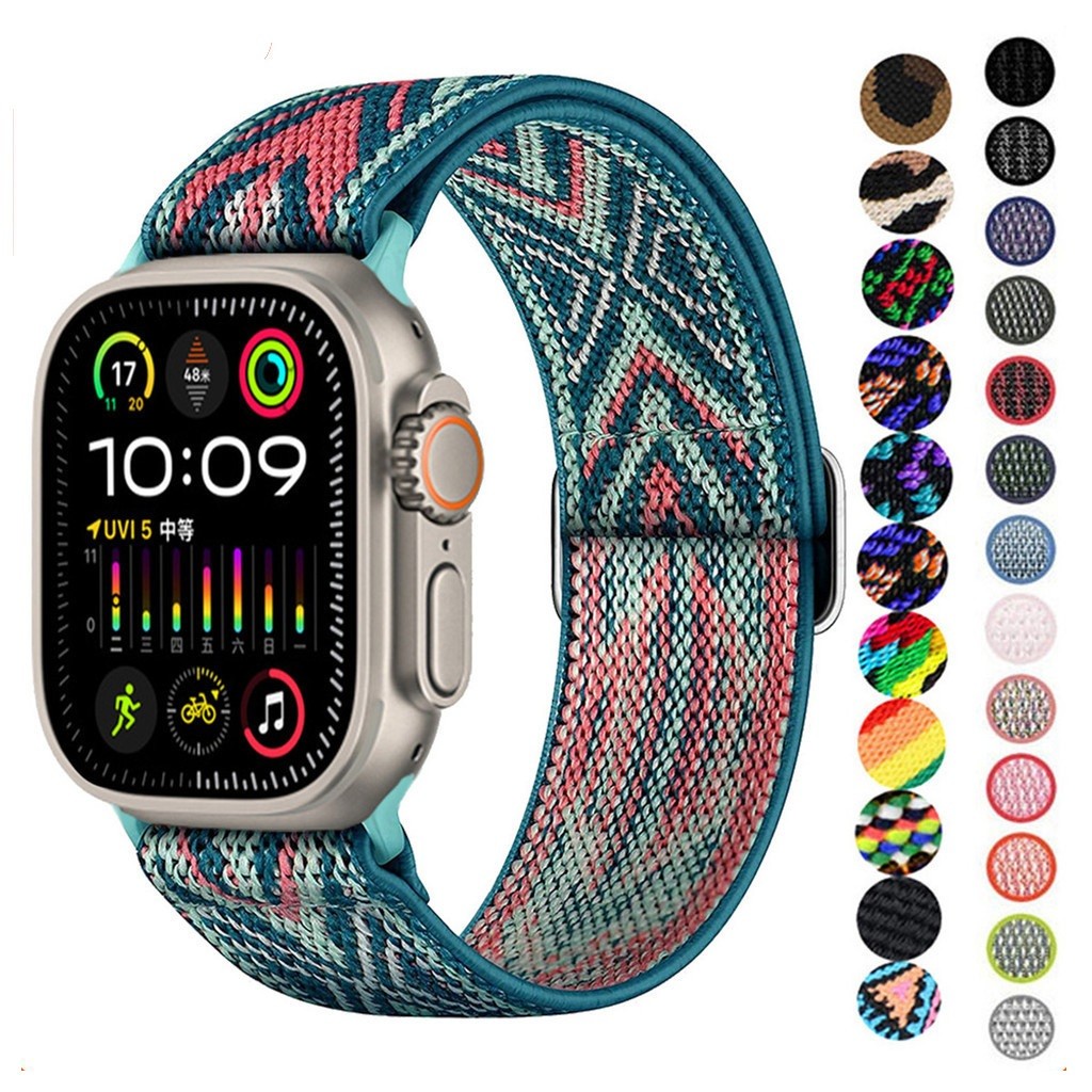 Strap Batik Nylon iWatch T500 T55 Ultra T900 Pro Max T800 Smartwatch Tali Jam Tangan Pintar