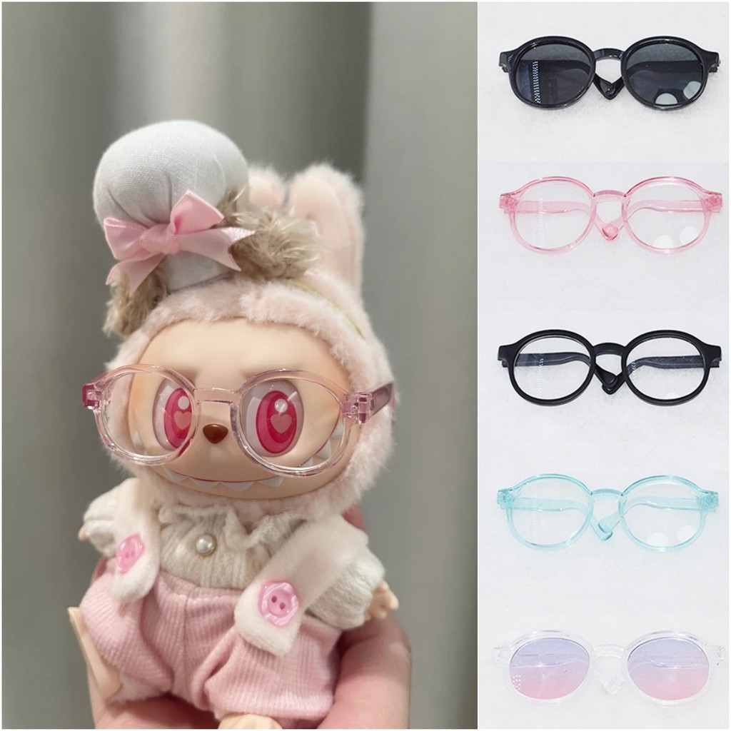 Labubu 6.5cm/9cm Fashion Accessories Cute Plastic  Glasses for 15cm/17cm Labubu for 60cm BJD Dolls a