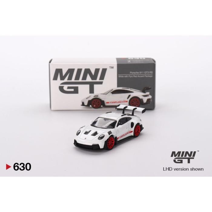 Mini GT Porsche 911 (992) GT3 RS White with Pyro Red Accent Package / MiniGt 630 Diecast