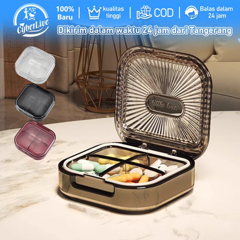 4 Sekat Kotak Obat Mini Pill Box Mini 7 Hari Tempat Obat Mini Box Medicine