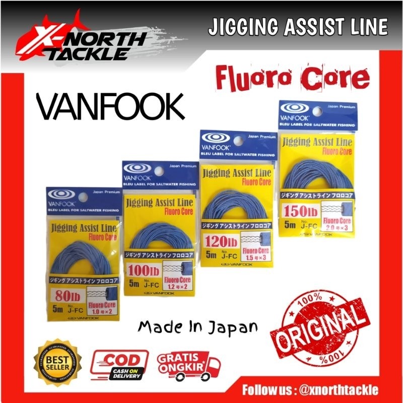 TALI KEVLAR ASSIST LINE VANFOOK FLUORO CORE 5 METER MADE IN JAPAN