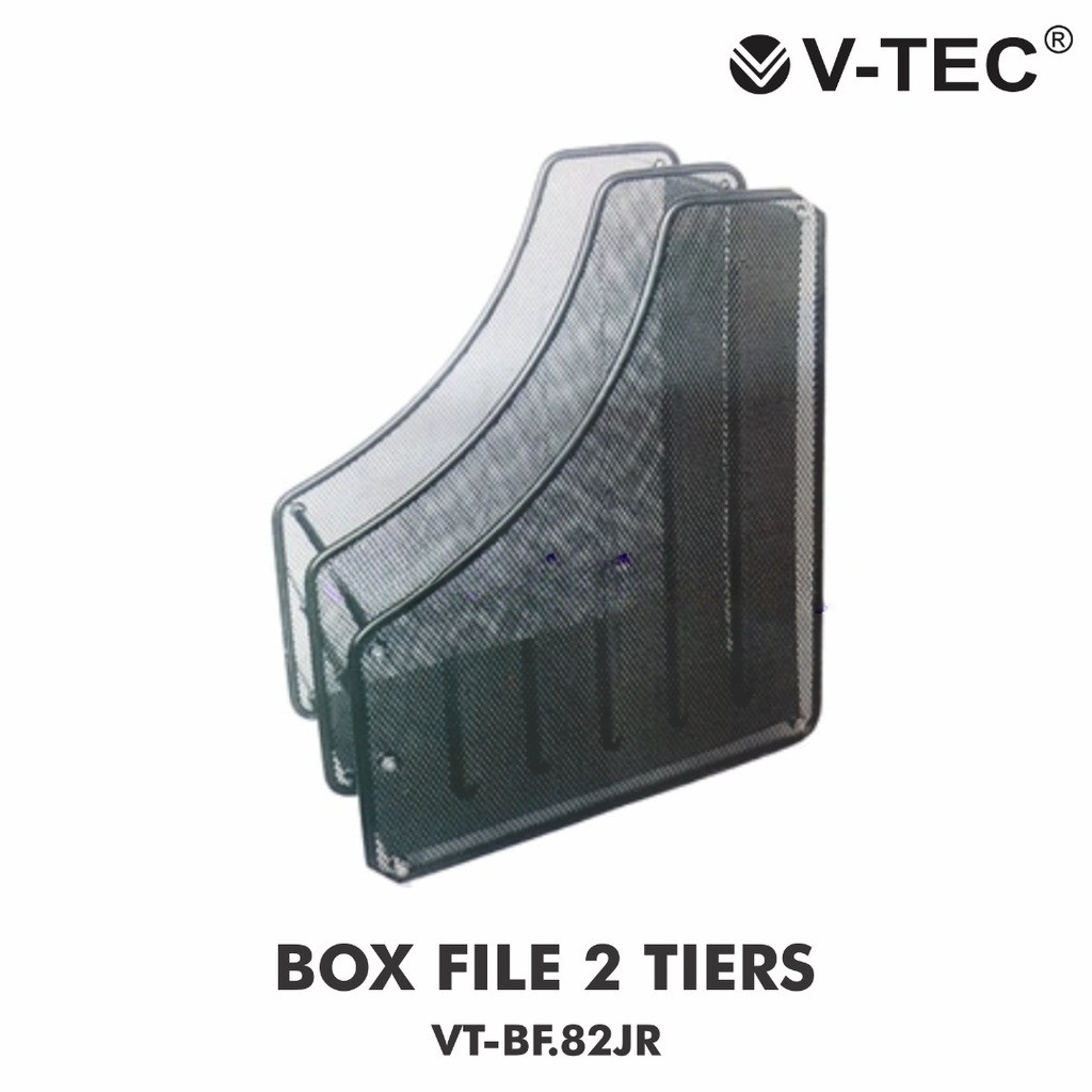 

Desk Organizer Bahan Besi / Box File 2 Sap / Tempat Penyimpanan Buku Warna Hitam Vtec VT-82JR (1 Set)