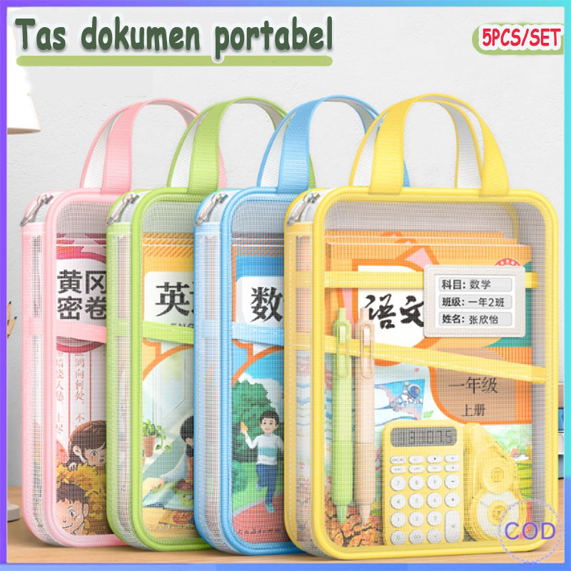 

【Penjual Lokal】Tas Dokumen Transparan Jaring 3 Lapis - Resleting Besar L-shaped Cocok Kertas A4, Untuk Siswa/Pegawai (Sekolah/Kantor/Ujian), Dilengkapi Tempat Pensil