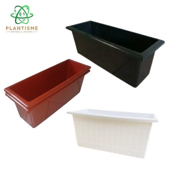 Pot Tanaman - Pot Plastik Kotak Panjang Besar Kokoh Ringan Estetik Cocok Untuk Taman Balkon Tanaman 