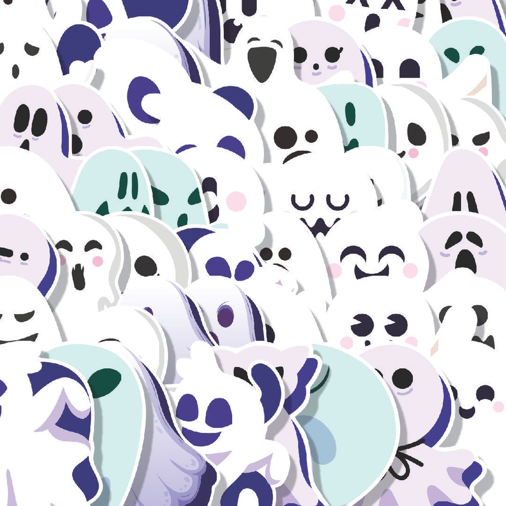 

Stiker Cutting Pack Ilustrasi Hantu Isi 100Pcs Series Aesthetic Lucu Keren Untuk Koper Bahan Vynil