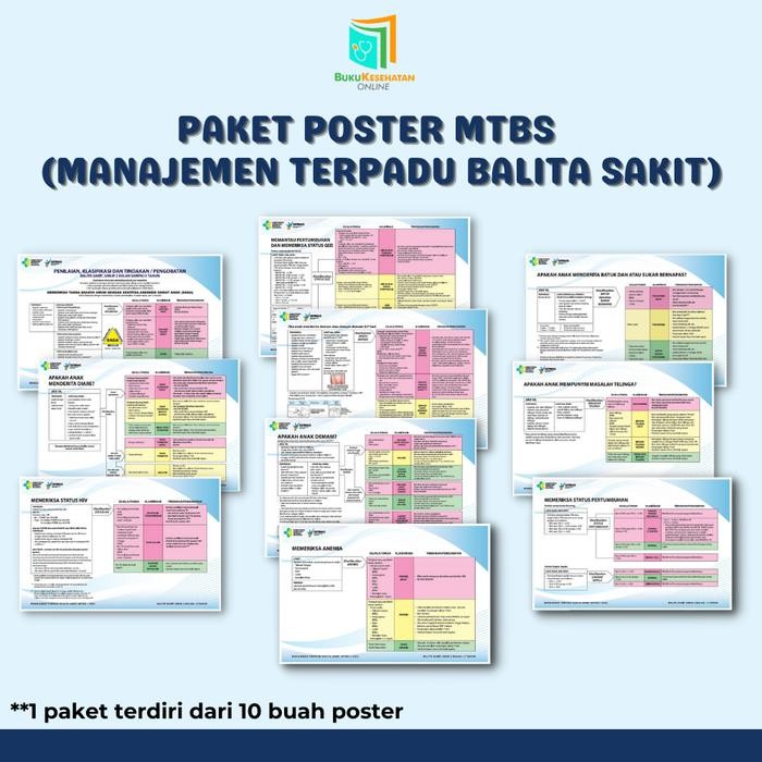 READY Paket Poster MTBS (Manajemen Terpadu Balita Sakit) Poster Kebidanan - 1 PAKET LENGKAP - MTBS -