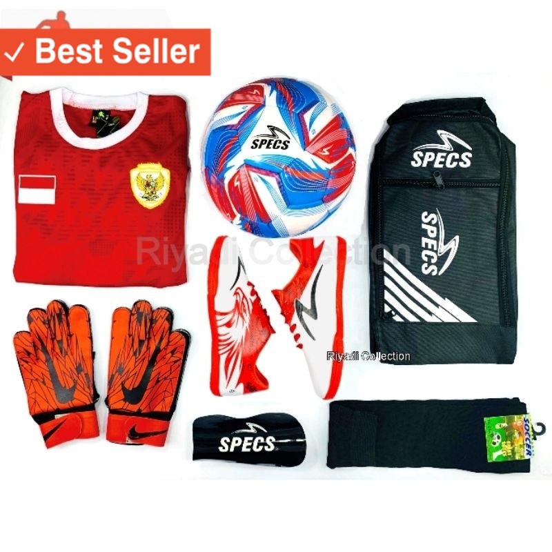 Sepatu FUTSAL Anak Paket Komplit 7  (Kaos kaki, Deker, Tas, Jersey, Bola, Sarung Kiper)  SD-SMP/ Ter