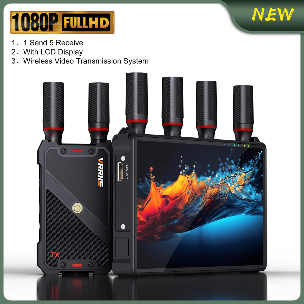 

New Wireless HDMI Transmitter and Receiver With Display that Supports The Use of NP-F Batterie for Live Streaming and Monitoring