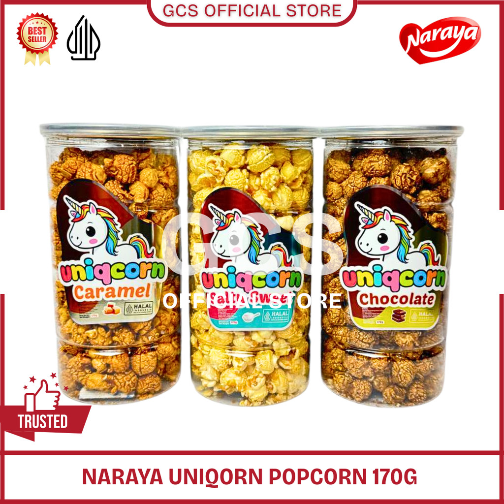 

Naraya Uniqcorn Popcorn Big Ball Berondong Jagung Rasa Coklat Caramel Sweet Salty 170g