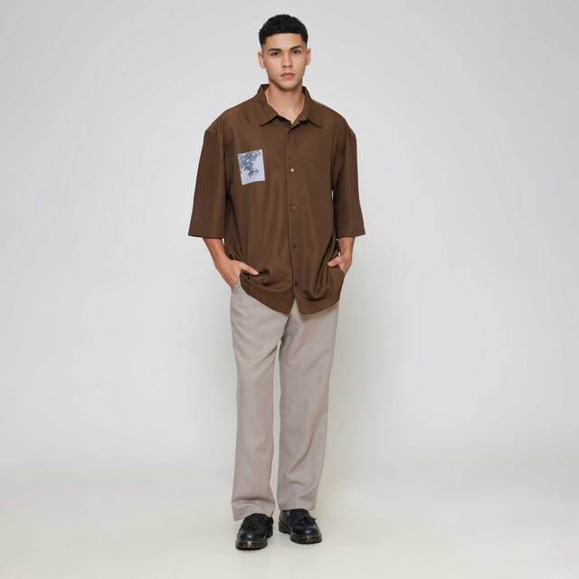 ZES Solid Casual Kemeja Pria KMD215 122539825