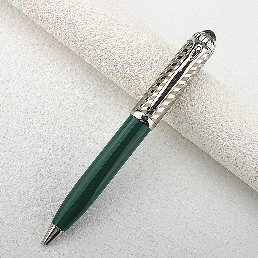 

Ballpoint Pens Luxury Writing Stationery High Quality Silver Office Supplies Ink Smooth Rollerball Pen