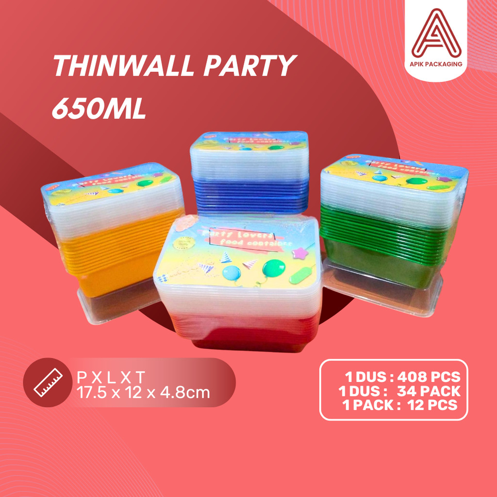 TINWALL RECT PARTY BODY / KOTAK MAKAN WARNA