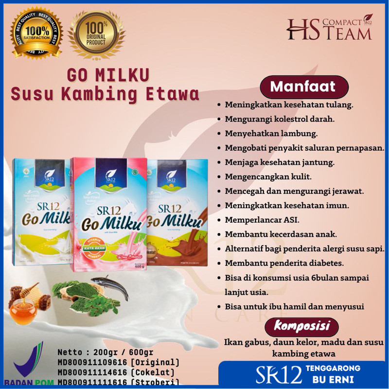 

Go Milku SR12 Susu Kambing Etawa HALAL BPOM MENINGKATKAN KESEHATAN IMUN TUBUH MELANCARKAN ASI