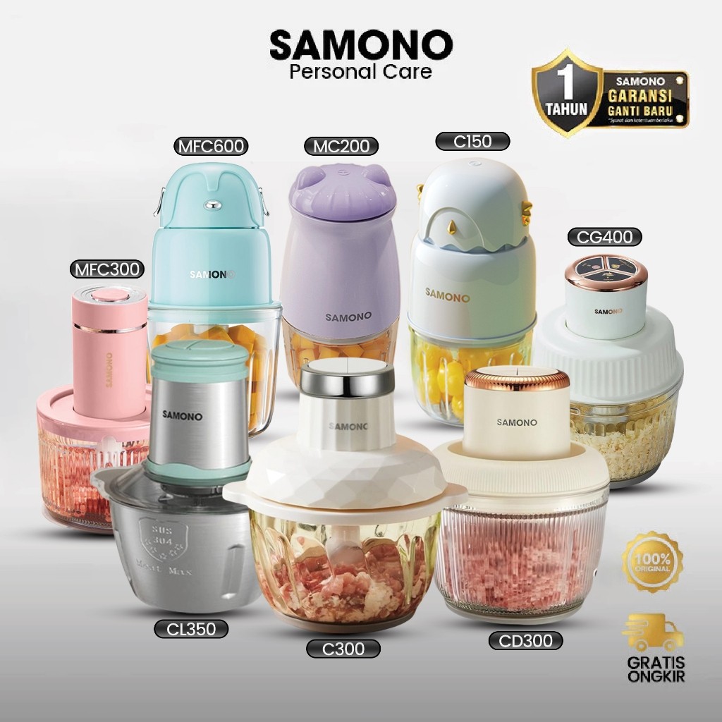 TERLARISSAMONO Best Seller Chopper Low Watt Garansi Wadah Kaca Penghalus Daging Bumbu Buah MPASI Mea